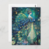 Peacock Fairy Postkarte (Vorne/Hinten)