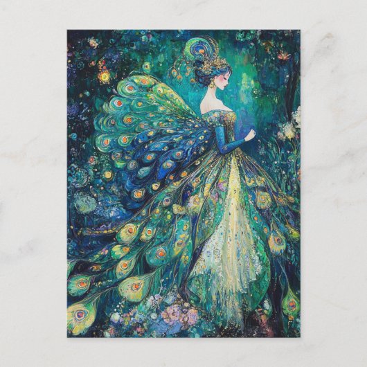 Peacock Fairy Postkarte (Vorderseite)