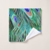 PEACOCK FANCIFUL FEATHERS BADHANDTUCH SET (Waschlappen)