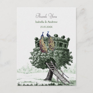 Peacock Fantasy Tree Danke Karte