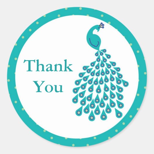 Peacock Favor Sticker (Vorderseite)