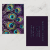 Peacock Feaather Business Card Lila Visitenkarte (Vorne/Hinten)