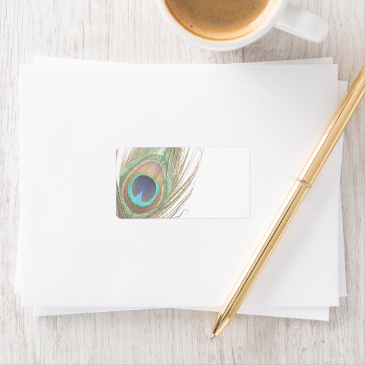 Peacock Feather Address Label Adressaufkleber (Insitu)