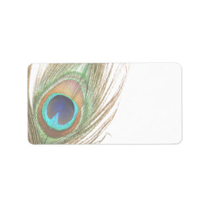 Peacock Feather Address Label Adressaufkleber