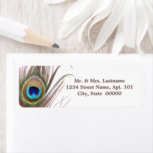 Peacock Feather Address Labels (Insitu)