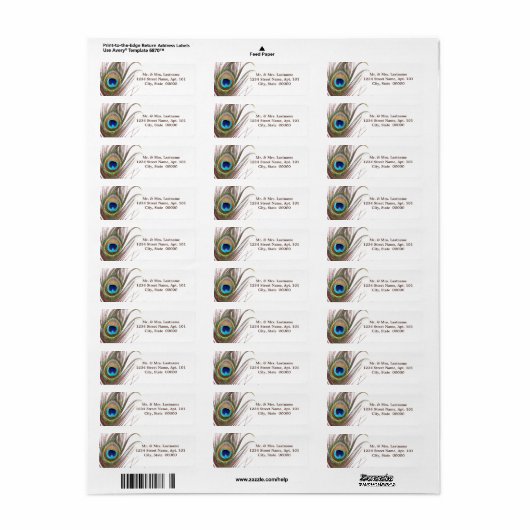 Peacock Feather Address Labels (Vorne)