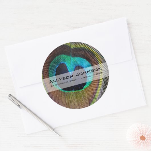 Peacock Feather Address Stickers (Umschlag)