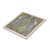 Peacock Feather and Muses Art Nouveau Pat#4 ID1193 Fliese (Seite)