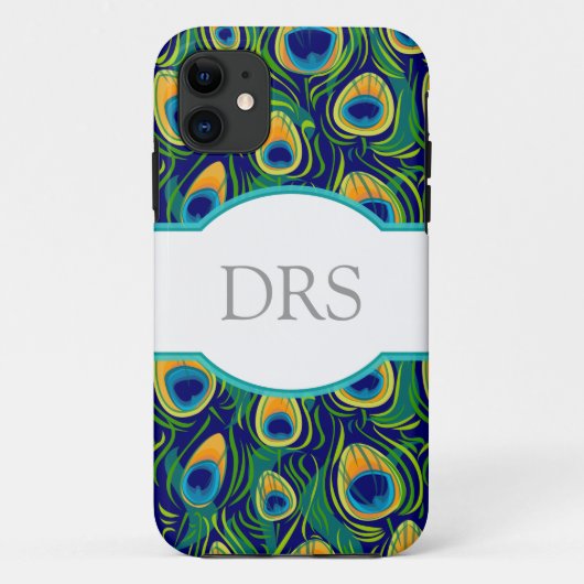 Peacock Feather Animal Print Case-Mate iPhone Hülle (Rückseite)