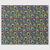 Peacock Feather Animal Print Geschenkpapier (Flach)