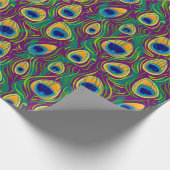 Peacock Feather Animal Print Geschenkpapier (Ecke)