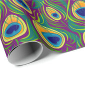 Peacock Feather Animal Print Geschenkpapier (Rolleneckpunkt)
