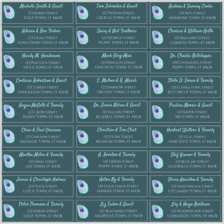 Peacock Feather Aquamarin Modern Wedding Guest Add Aufkleber