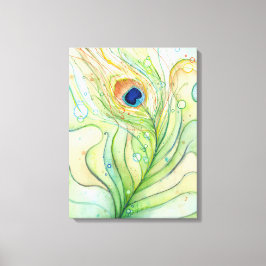 Peacock Feather Aquarellmalerei Canvas Print Leinwanddruck
