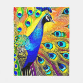Peacock Feather Art Fleecedecke (Vorderseite)