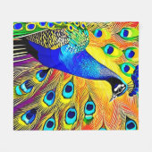 Peacock Feather Art Fleecedecke (Vorderseite (Horizontal))