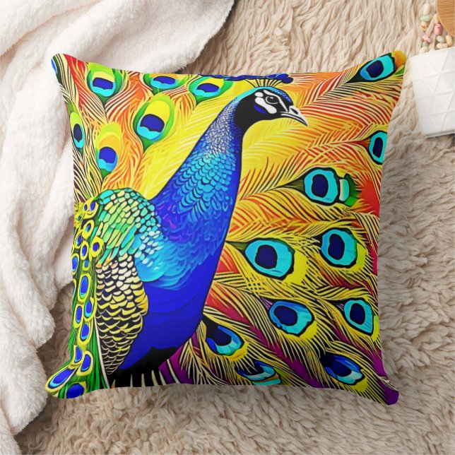 Peacock Feather Art Kissen (Decke)
