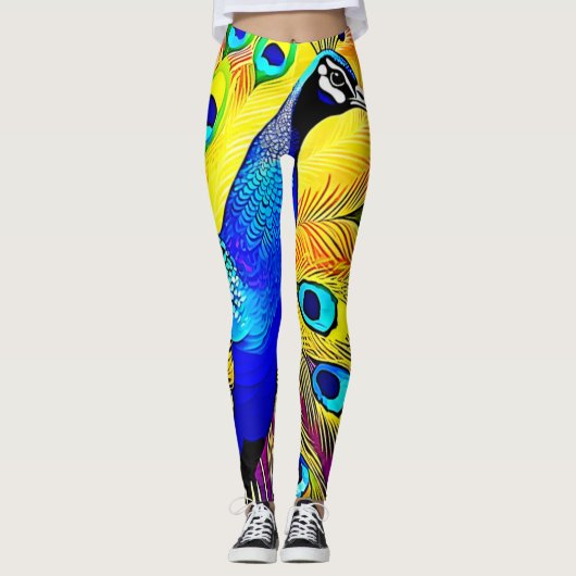 Peacock Feather Art Leggings (Vorderseite)