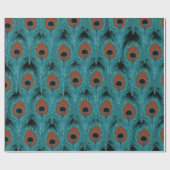 Peacock Feather Art Peacocks Kunstwerk Geschenkpapier (Flach)
