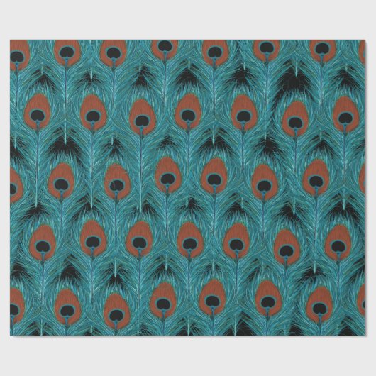 Peacock Feather Art Peacocks Kunstwerk Geschenkpapier (Flach)