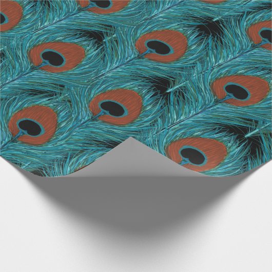 Peacock Feather Art Peacocks Kunstwerk Geschenkpapier (Ecke)