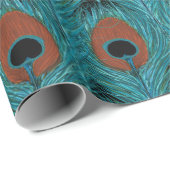 Peacock Feather Art Peacocks Kunstwerk Geschenkpapier (Rolleneckpunkt)