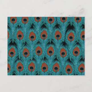 Peacock Feather Art Peacocks Kunstwerk Postkarte