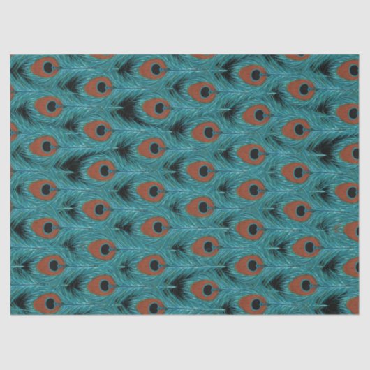 Peacock Feather Art Peacocks Kunstwerk Seidenpapier (Vorderseite)