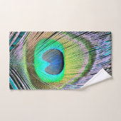 Peacock Feather auf Türkis Badhandtuch Set (Handtuch)