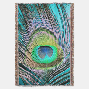 Peacock Feather auf Türkis Decke