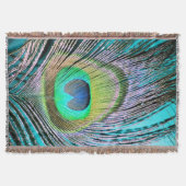 Peacock Feather auf Türkis Decke (Vorderseite)