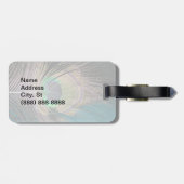 Peacock Feather auf Türkis Gepäckanhänger (Rückseite horizontal)