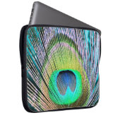 Peacock Feather auf Türkis Laptopschutzhülle (Vorne Rechts)