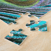 Peacock Feather auf Türkis Puzzle (Seite)