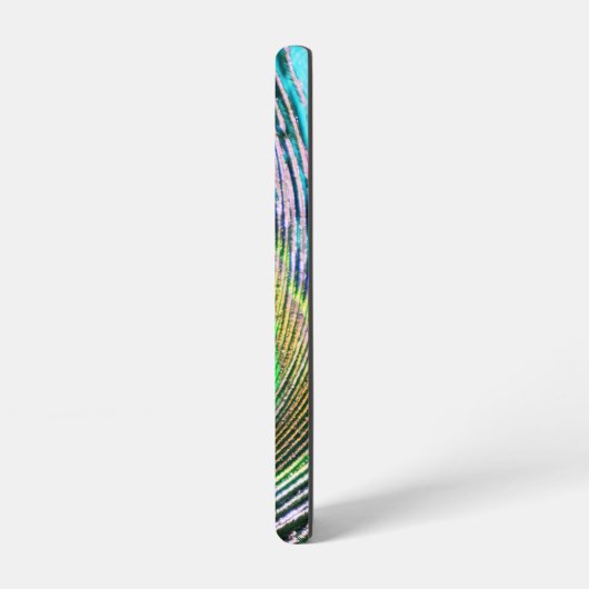 Peacock Feather auf Türkis Samsung Galaxy Hülle (Linke Seite)