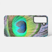 Peacock Feather auf Türkis Samsung Galaxy Hülle (Rückseite (Horizontal))