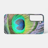 Peacock Feather auf Türkis Samsung Galaxy Hülle (Rückseite (Horizontal))