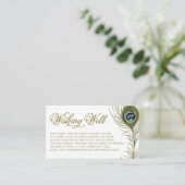 Peacock Feather Babydusche, die eine Well-Card wün Visitenkarte (Stehend Vorderseite)