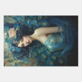 Peacock Feather Beauty: Frauen in Aquamarin und bl Geschenkpapier Set (Vorderseite 2)