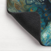 Peacock Feather Beauty: Frauen in Aquamarin und bl Mousepad (Ecke)
