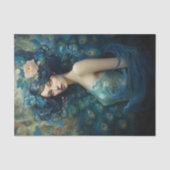 Peacock Feather Beauty: Frauen in Aquamarin und bl Seidenpapier (Vorderseite)