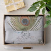 Peacock Feather Bird Blue Postmark Seidenpapier (Geschenk)