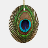 Peacock Feather Bird Nature Beautiful Colorful Keramik Ornament (Rechts)