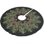 Peacock Feather Black Polyester Weihnachtsbaumdecke (Schrägansicht)