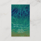 Peacock Feather Blue Aquamarin Gold Boho Empfehlungskarte (Rückseite)