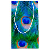 Peacock Feather Blue Kleine Geschenktüte (Rückseite)
