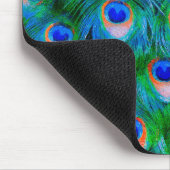 Peacock Feather Blue Mousepad (Ecke)