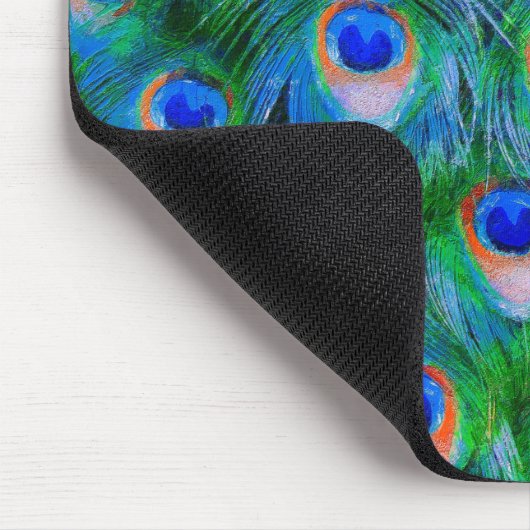 Peacock Feather Blue Mousepad (Ecke)