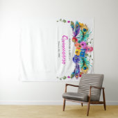 Peacock Feather Blume Quinceañera Foto Hintergrund Wandteppich (Beispiel (Horizontal))