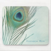 Peacock Feather Boho Chic Wasserfarbe Custom Mousepad (Vorne)